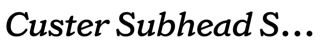 Custer Subhead Semi Bold Italic